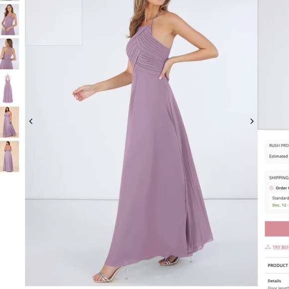 Azazie Wisteria Halter Wedding Dress - Picture 3 of 9